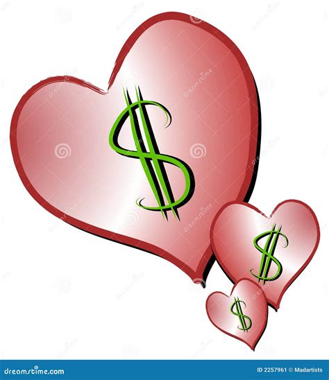 Dollar Signs On Hearts Clipart Stock Illustration Illustration Of