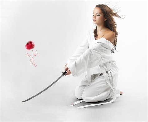 Premium Photo Attractive Young Sexy Women With Samurai Sword