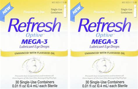 Refresh Optive Mega 3 Lubricant Eye Drops 30 Single Pack Of 2