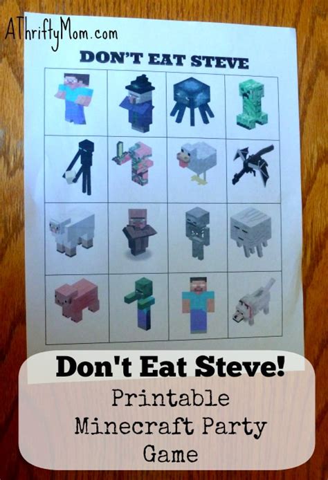 dont eat steve minecraft party games minecraft party