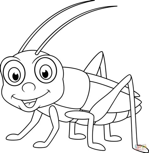 Cute Cricket Coloring Page Free Printable Coloring Pages