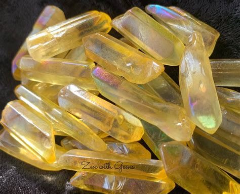 Yellow Aura Quartz Aura Quartz Crystal Grid Chakra Reiki Pagan