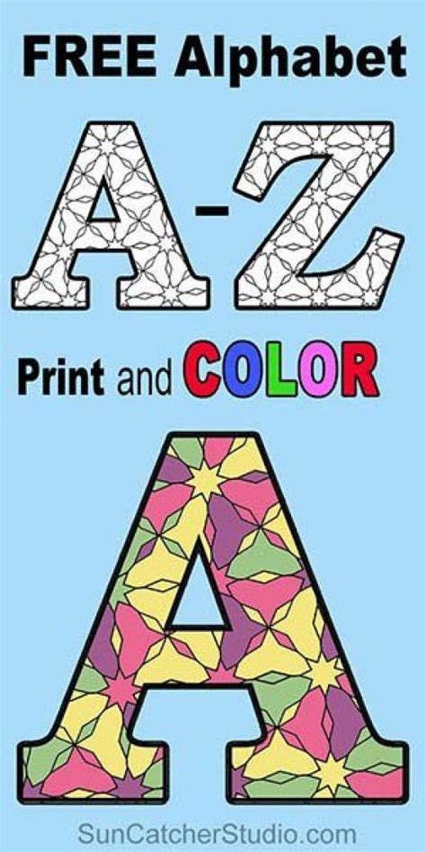 Free Printable Coloring Alphabet Letters With Patterns To Color For