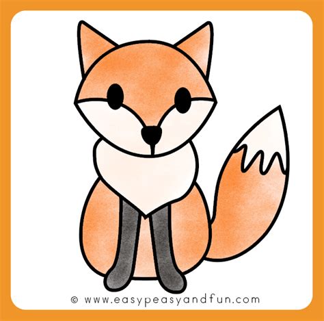 How To Draw A Fox Step By Step Fox Drawing Tutorial Cute Fox Drawing Fox Drawing Tutorial