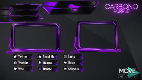 3 Twitch Overlay Animated Stream Overlay Purple Purple Twitch Package