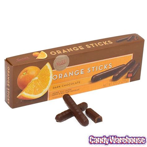 Dark Chocolate Covered Orange Jelly Candy Sticks 105 Ounce T Box