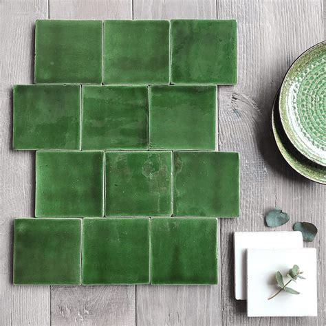 Emerald Green Glazed Square Tile In 2020 Green Shower Tile Green