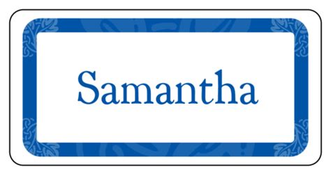Blue Name Tag With Ornaments Label Label Templates Ol125
