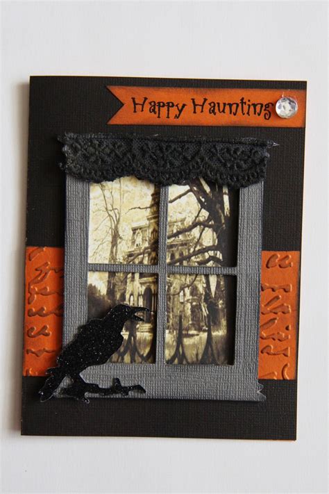 Sizzix Tim Holtz Window Die Happy Haunting Halloween Card Haunted House
