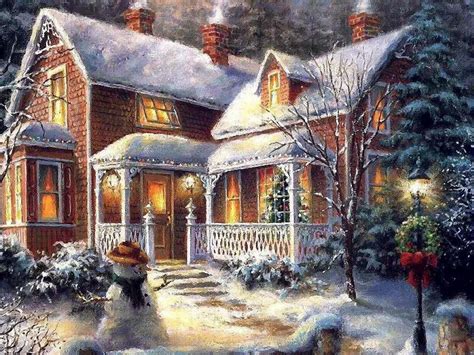 Winter Cottage Thomas Kinkade Christmas Christmas Paintings