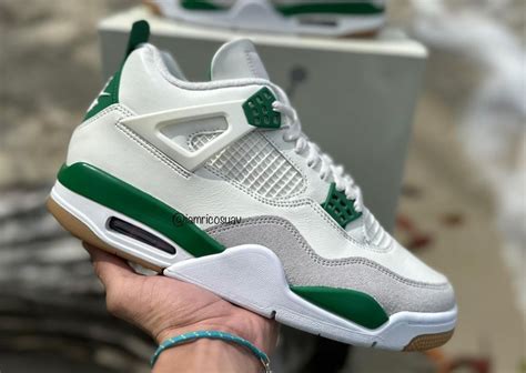 Official Look At Nike Sb X Air Jordan 4 Pine Green Sail Sneaker News