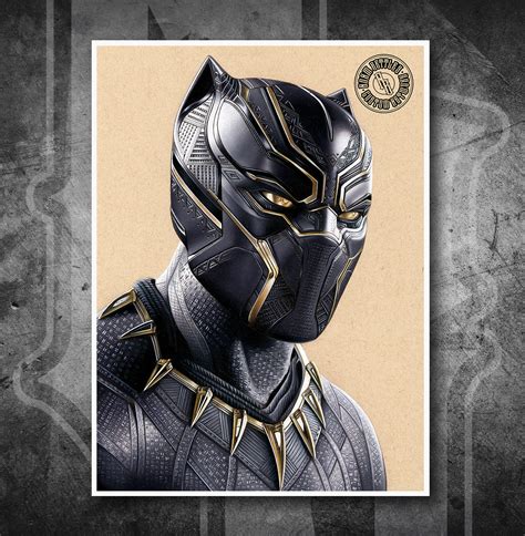Black Panther Fine Art Print Hand Drawing Etsy