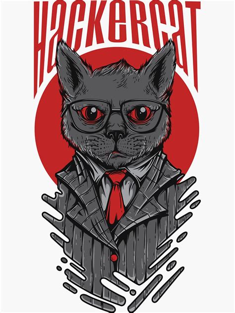Hacker Cat Cyber Security Sticker For Sale By Vaporswagger Redbubble