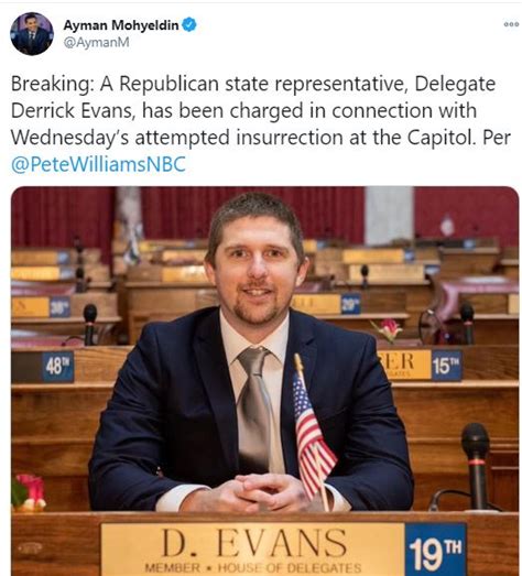 West Virginia Gop Lawmaker Derrick Evans Faces Federal Charges Thank