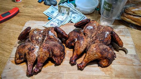 spatchcocked birds smoked to perfection r bbq
