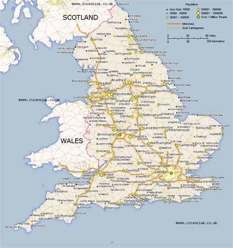 Map of england — cities and towns. Map of England - Road Maps of the UK