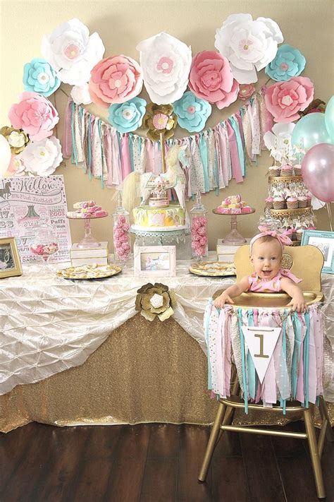 A Pink And Gold Carousel 1st Birthday Party In 2020 Carousel Birthday