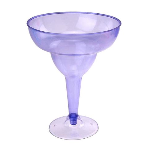 Plastic Margarita Glass Cups 6 Inch 6 Piece Purple