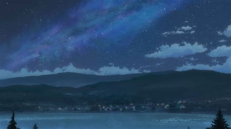 Makoto Shinkai Kimi No Na Wa Anime Landscape Night 4k Wallpaper