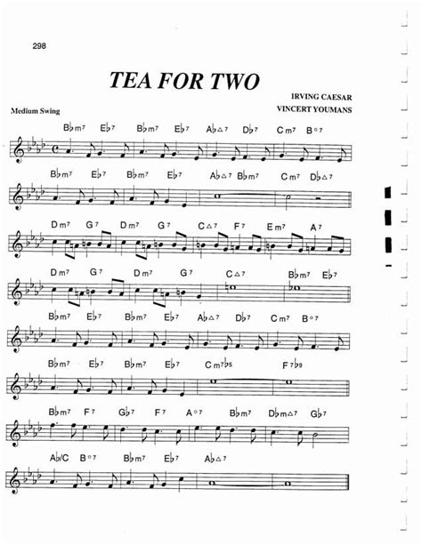 Chord Changes Tea For Two Jazz Standard Jazz Tea