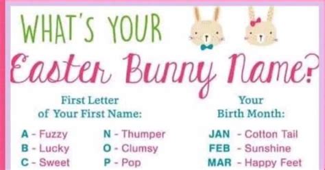 Whats Your Easter Bunny Name Girlsaskguys