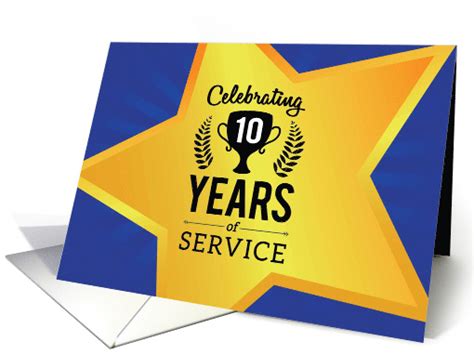 Employee Anniversary Celebrating 10 Years Of Service Card 1499030