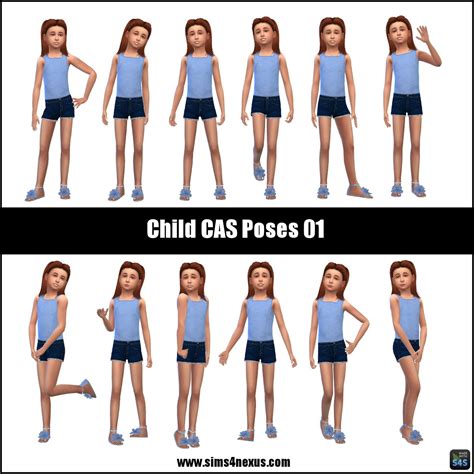 Child Cas Poses 01 Original Content Sims 4 Nexus