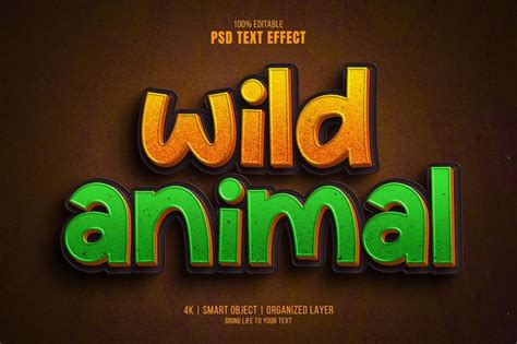 Premium Psd Wild Animal Text Effect