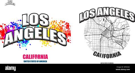 Los Angeles California Logo Design Two In One Vector Arts Big Logo