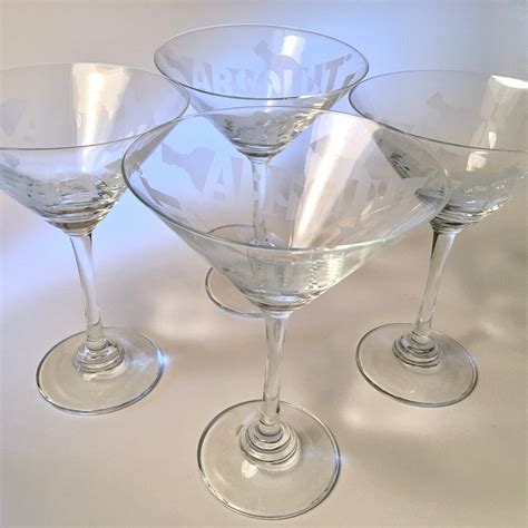 Set Of Four Absolut Vodka Martini Cocktail Glasses Price Includes All