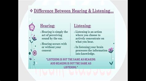 Hearing Vs Listening Difference Between Hearing And Listening Youtube