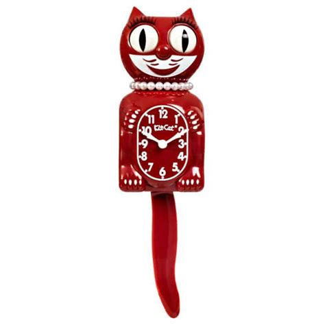 Kit Cat Vintage Red Space Cherry Lady Clocks