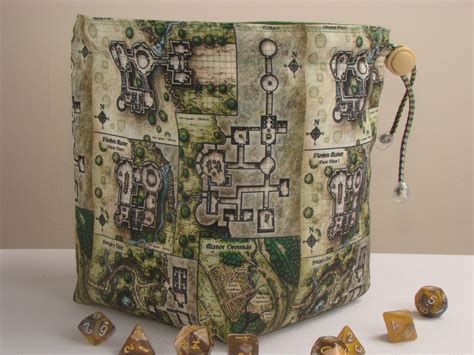 Dice Bag Pockets Dungeons And Dragons Map Dice Bag Dnd Ts Etsy