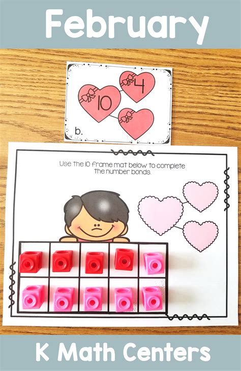 February Math Centers For Kindergarten Number Bonds With A Valentines