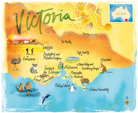 Scott Jessop Victoria Australia Australia Map Watercolor Map