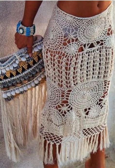 Crochet Beach Skirt Boho Hippie Skirt Wedding Bride Skirt Etsy In