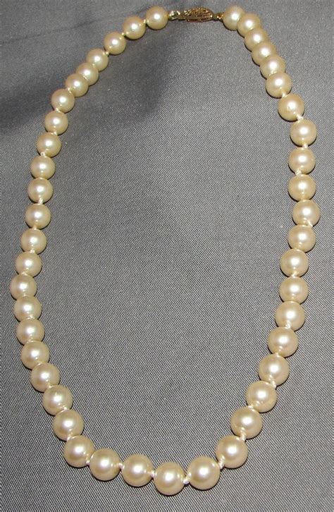 Items Similar To Vintage G Silver Creamy Faux Pearl Neckace 5839 T