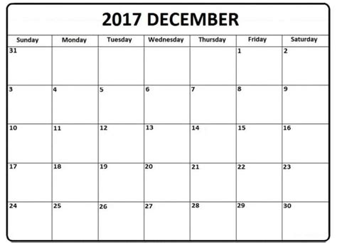 Printable Calendar December 2017 Free Download Oppidan Library