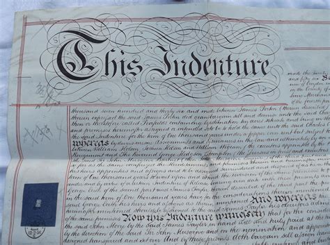 Antique Indenture 1856 Legal Document Handwritten Paper Etsy Uk