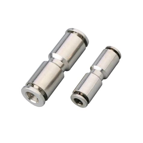 Brass Nickel Plated Pneumatic Air Push In Quick Fitting Union Equal Or