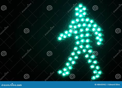 Green Man Go Pedestrian Traffic Light Stock Photo Image 48645942