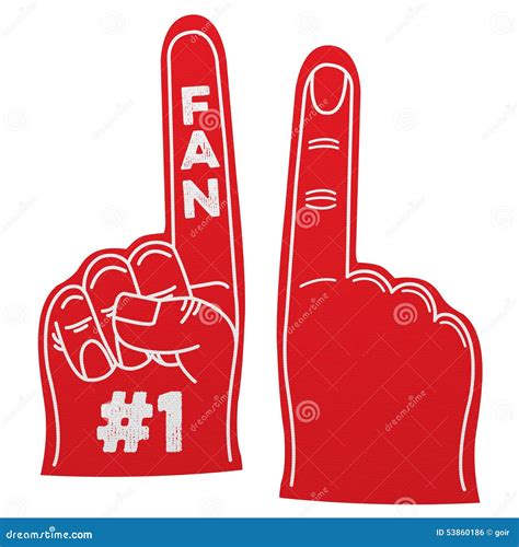 Fan Foam Hand With Number One Gesture Icon Vector Illustration