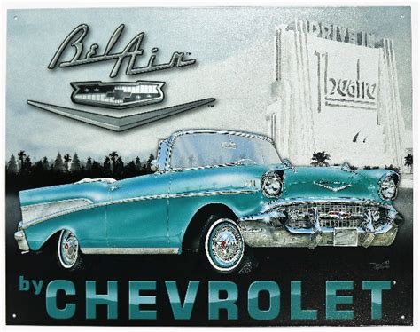 Chevrolet Bel Air Mind Tin Metal Sign 1957 Chevy Bel Air 57