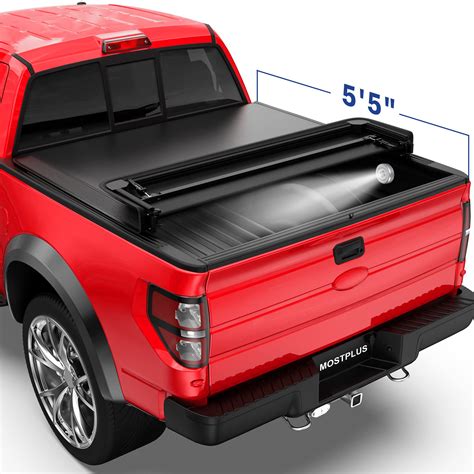 Mostplus Quad Fold Soft Truck Bed Tonneau Cover On Top Compatible For