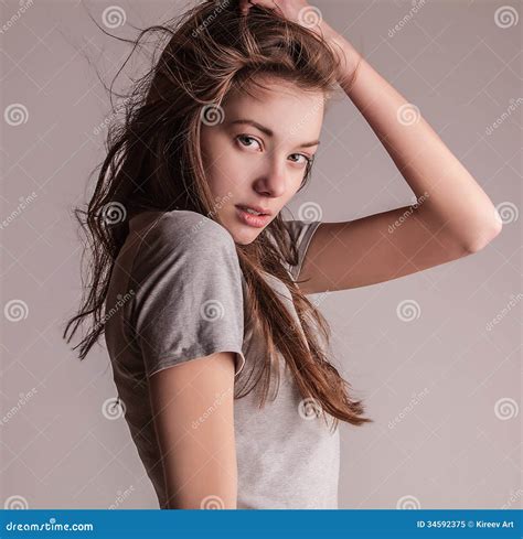 Young Sensual Model Girl Pose In Studio Stock Image Image Of