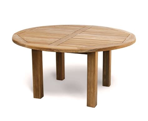 Titan 5ft Solid Wood Round Outdoor Table Teak Straight Leg 15m