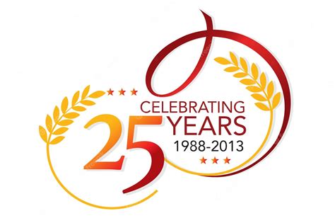 Premium Vector 25th Anniversary Celebration Logo Type With Elegant