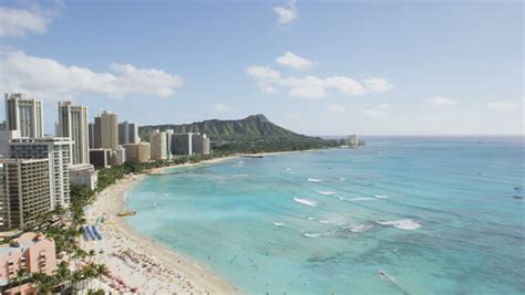 Honolulu And Waikiki Beach On Oahu Hawaii Scenic View Of The Famous