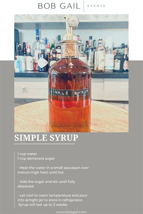 Simple Syrup Recipe Bob Gail Events