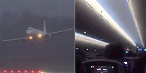 بالفيديو ذعرٌ وصراخ على متن طائرة ركاب فشلت في الهبوط في أمستردام بسبب العاصفة سابين التي